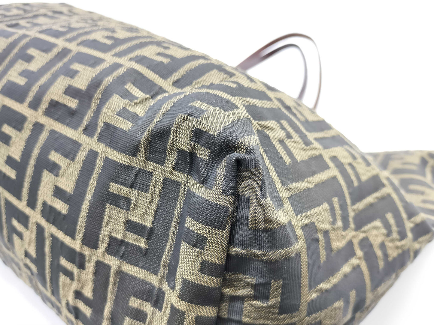 FENDI Zucca FF Logo Leather Tote Bag Shoulder Tote Bag