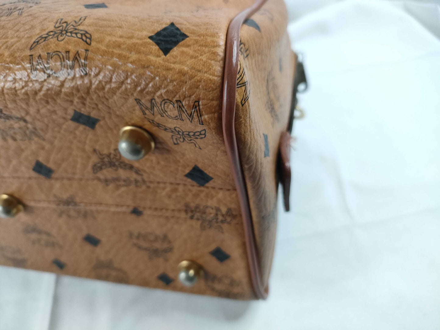 MCM MCM 2-Way Handbag with Shoulder Strap Mini Boston Handbag