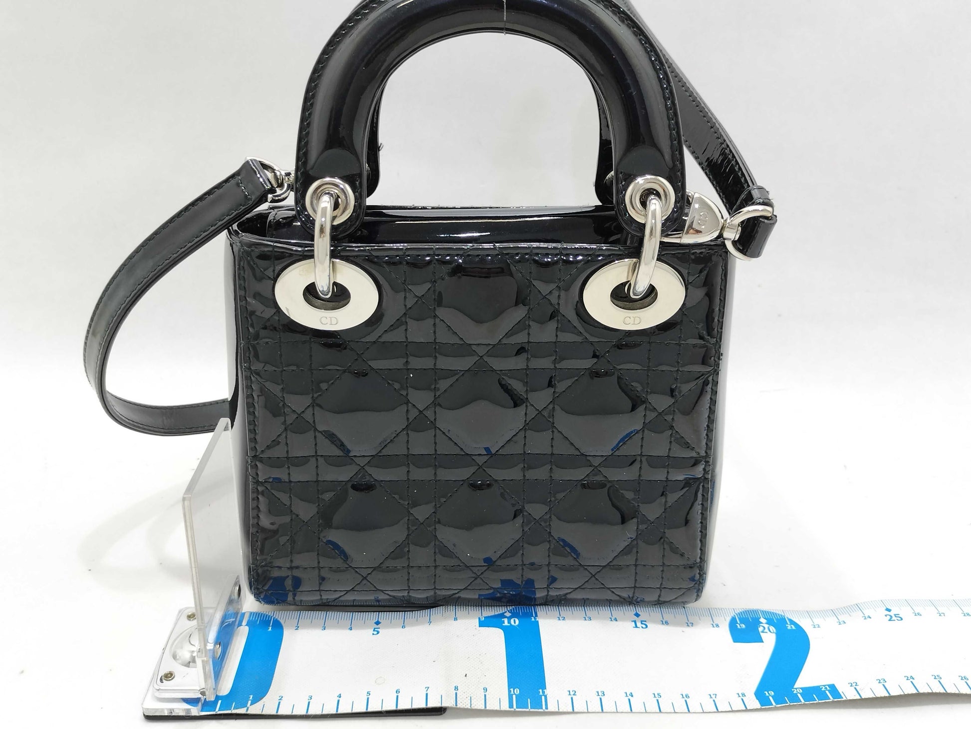Dior Lady Dior Lady Dior Mini Enamel Handbag Handbag Handbag