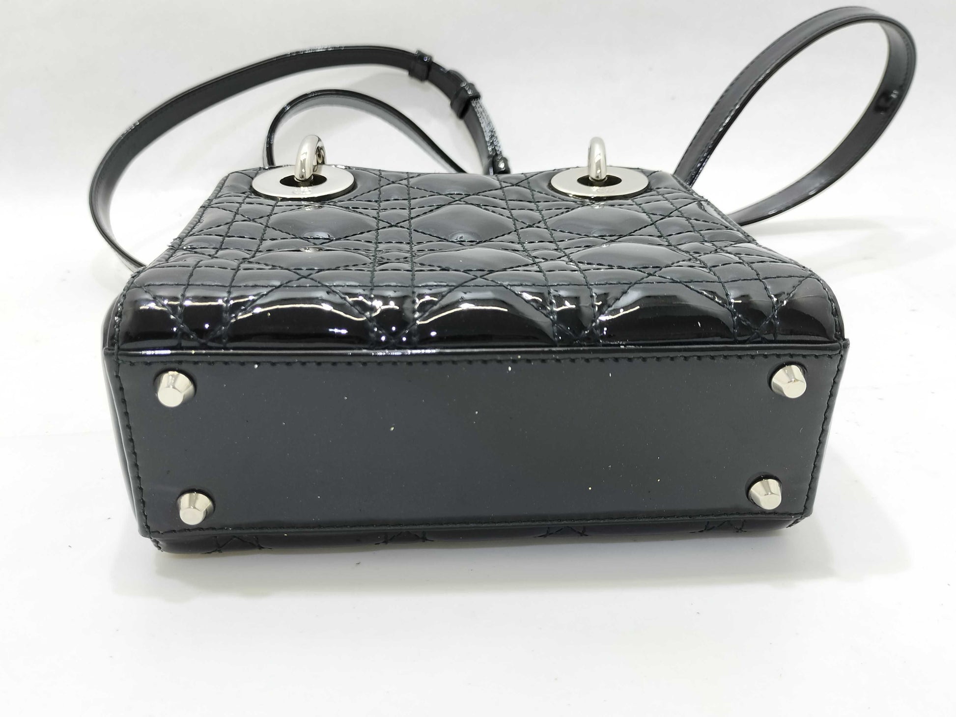 Dior Lady Dior Lady Dior Mini Enamel Handbag Handbag Handbag