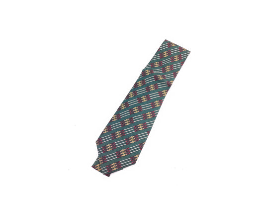 HERMES Hermes necktie, green, unused, with pouch.