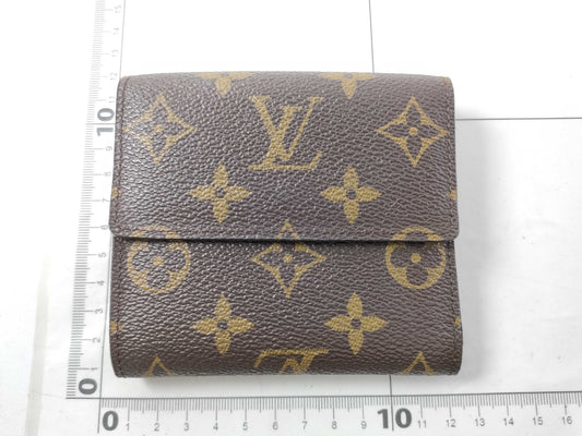 LOUIS VUITTON Monogram Louis Vuitton Folding Wallet Porte Monnaie Carte Credit M61652 with Box