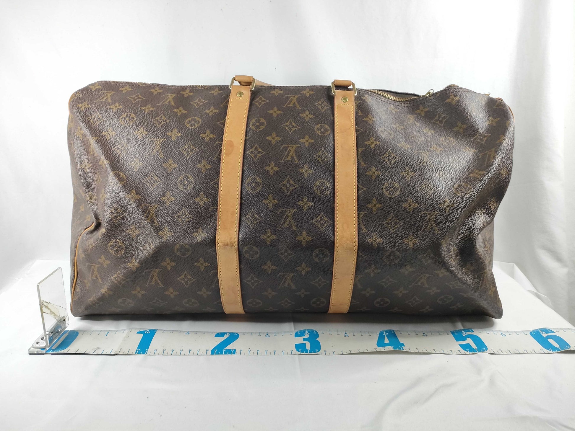 LOUIS VUITTON Monogram Keepall 55 Boston Bag, Monogram Leather, Brown, M41424/FL0999 Boston Bag