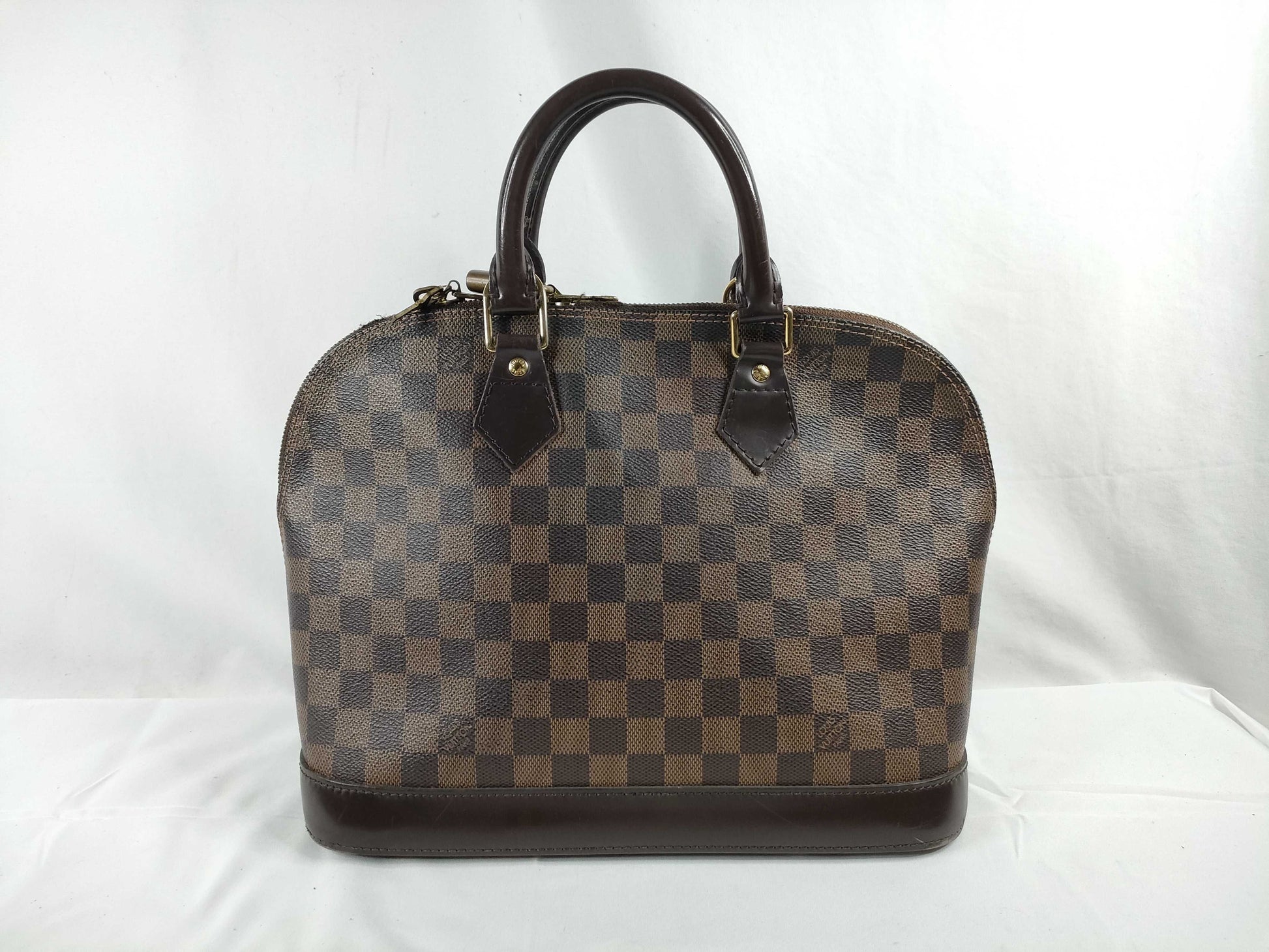 LOUIS VUITTON Damier Alma Damier Handbag Leather Brown N51131/FL2097 Handbag
