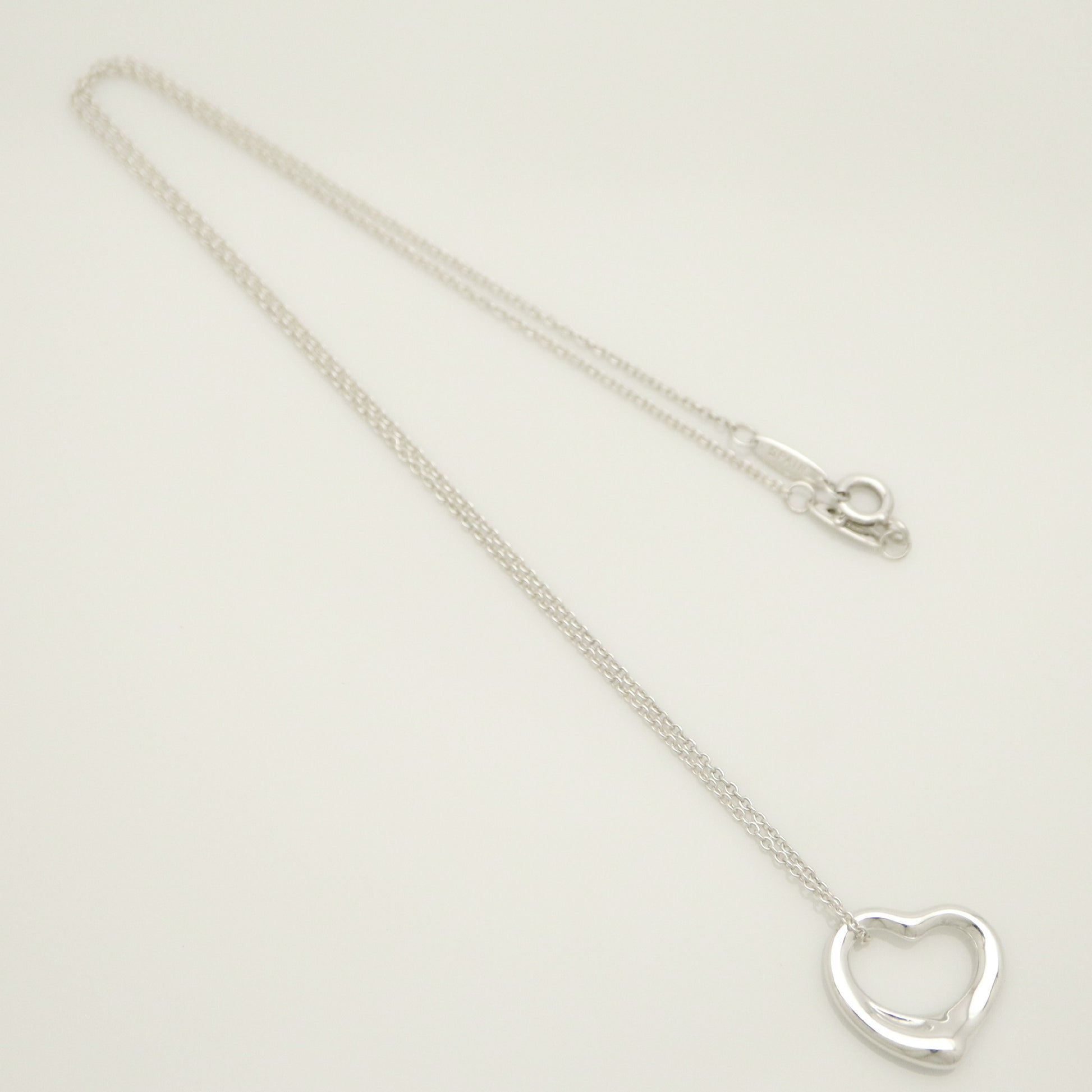 Tiffany&Co. Tiffany&Co. Tiffany&Co. TIFFANY&Co. Open Heart 16mm Elsaperetti Necklace Silver 925 SV925 Weight 3.70g Necklace