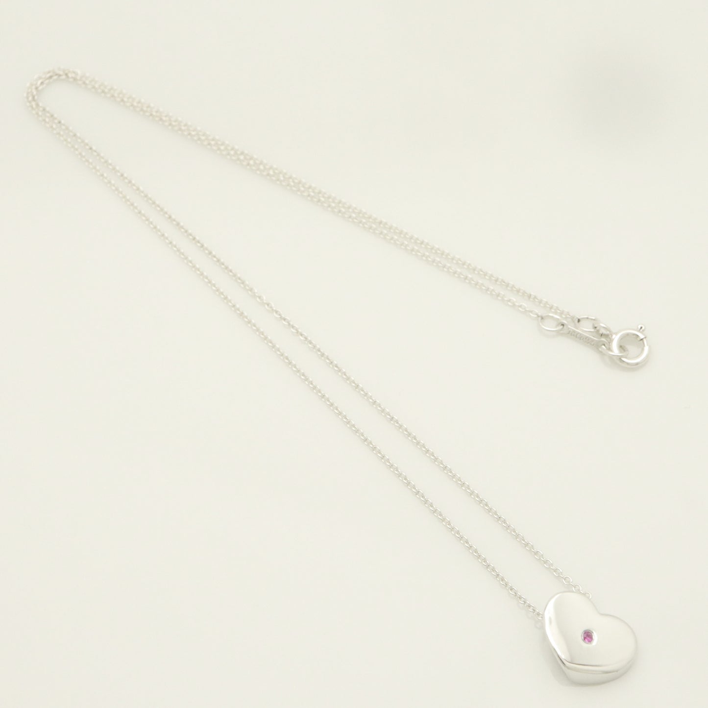 Tiffany&Co. Tiffany&Co. Tiffany&Co. Tiffany&Co. Modern Heart 1P Pink Sapphire Necklace Silver 925 SV925 Weight 4.28g Necklace