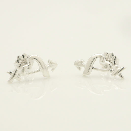 Tiffany&Co. Tiffany&Co. Tiffany&Co. Tiffany&Co. Loving Heart Arrow Paloma Picasso Stud Earrings Silver 925 SV925 Weight 1.66g Earrings