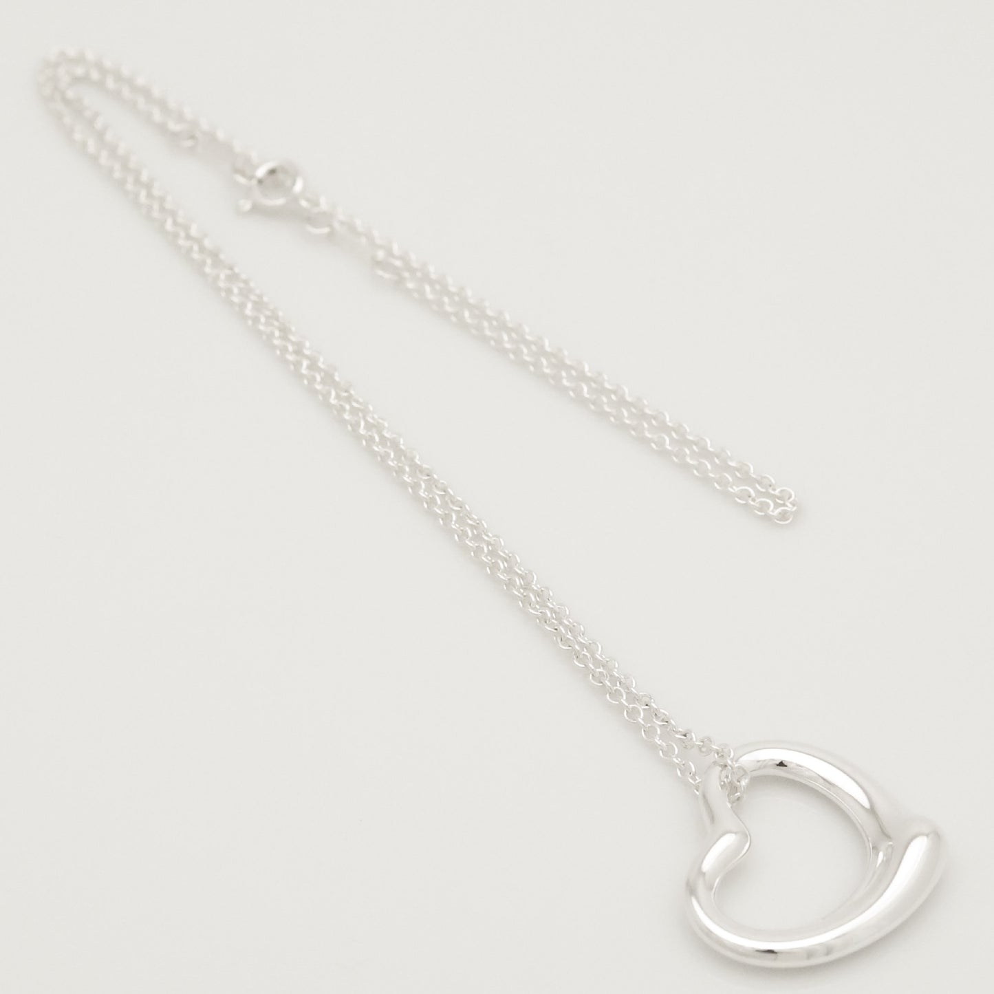 Tiffany&Co. Tiffany&Co. Tiffany&Co. TIFFANY&Co. Open Heart 22mm Elsa Peretti Necklace Silver 925 SV925 Weight 6.65g Necklace