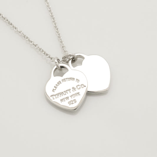 Tiffany&Co. Tiffany&Co. Tiffany&Co. Tiffany&Co. Return to Tiffany Mini Double Heart Tag Necklace Silver 925 SV925 Weight 2.84g Necklace
