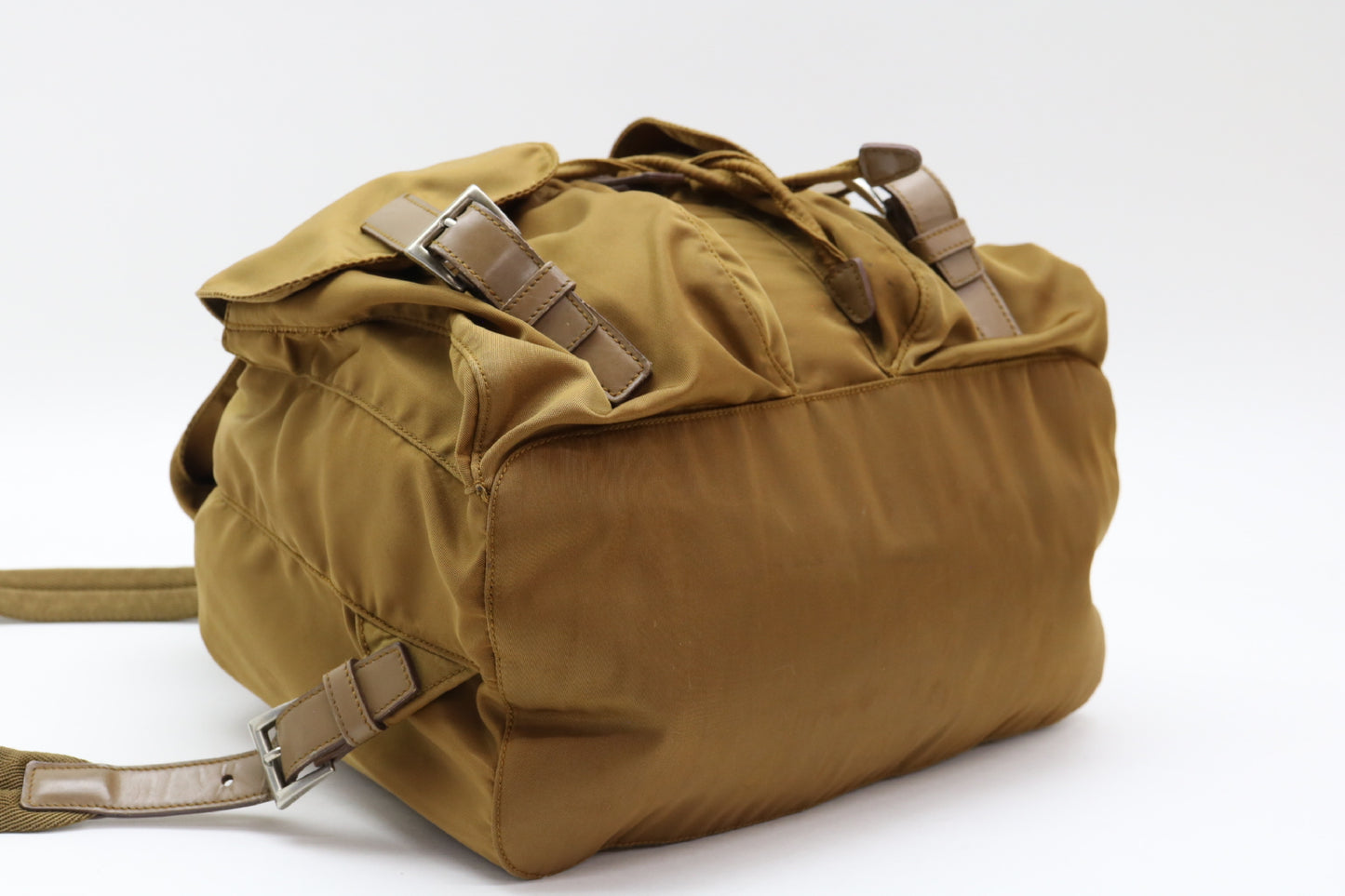 PRADA Nylon Triangle Plate Nylon Leather Backpack