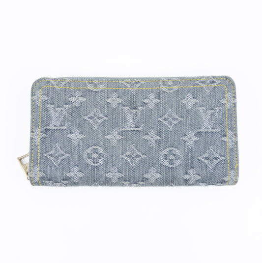 LOUIS VUITTON Monogram Denim Zippy Wallet M13214 RFID Compatible Wallet with Box and Dust Bag