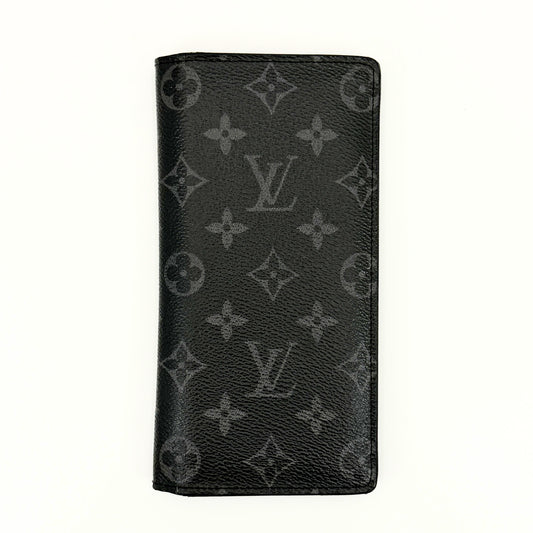LOUIS VUITTON Monogram Eclipse Portefeuille Brazza Bifold Long Wallet M61697 Wallet