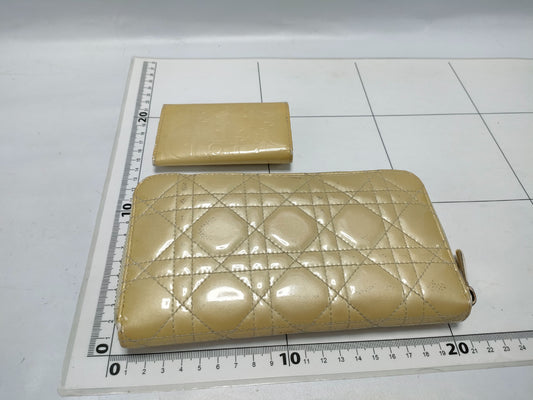 Dior Cannage Trotter Long Wallet and Key Case Set