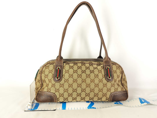 GUCCI GG Canvas Boston Bag/161720/Sherry Line/Princy/GG Canvas/Beige Tote Bag