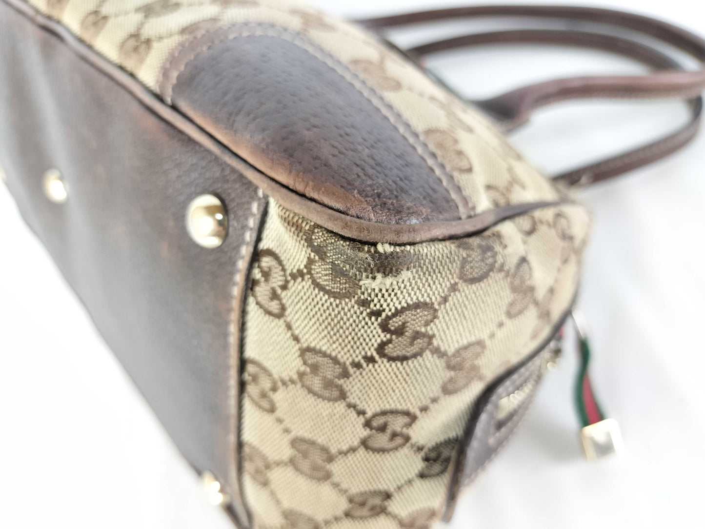 GUCCI GG Canvas Boston Bag/161720/Sherry Line/Princy/GG Canvas/Beige Tote Bag