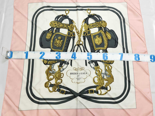 HERMES Carré 90 BRIDES de GALA Ceremonial Bridle 100% Silk Scarf