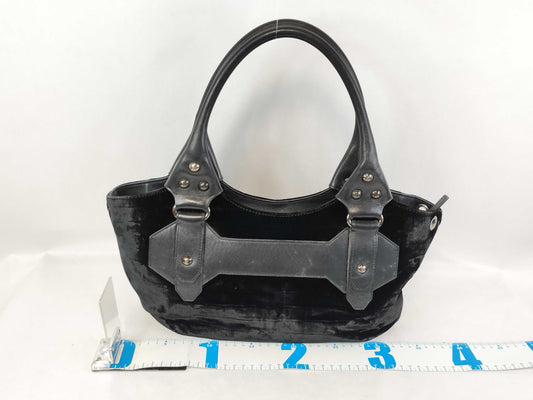 ARMANI GIORGIO ARMANI Giorgio Armani Mini Boston Bag, Velvet, Black, Handbag