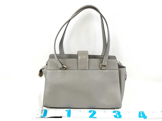 COACH Coach Avery Carryall 2-Way Shoulder Tote Bag in Crossgrain Crocodile Embossed Leather, Gray F38082