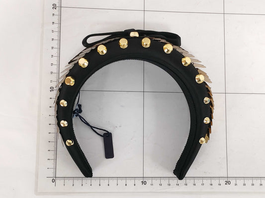 PRADA PRADA 2019 1IH016 Headband with Ribbon, Studs, and Sequins