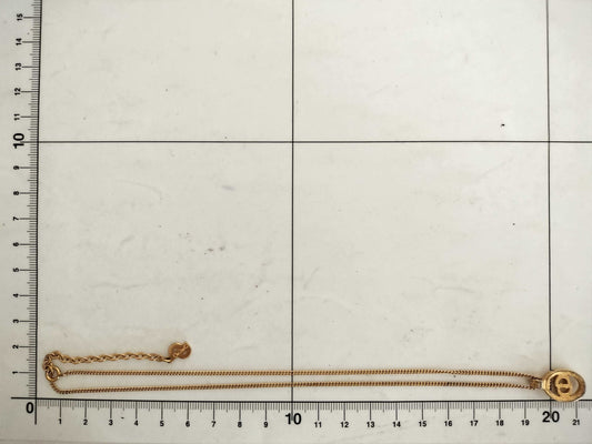 Dior CD logo circle logo gold necklace