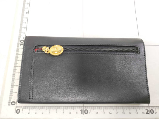 Dior Christian Dior Leather Bifold Long Wallet Black