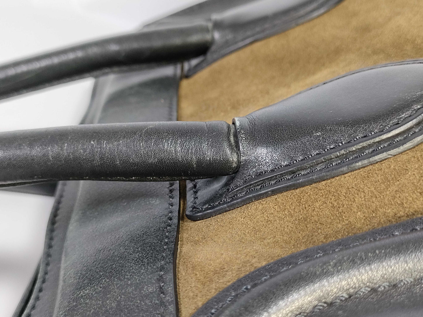 CELINE Luggage Tote Bag Nubuck Handbag