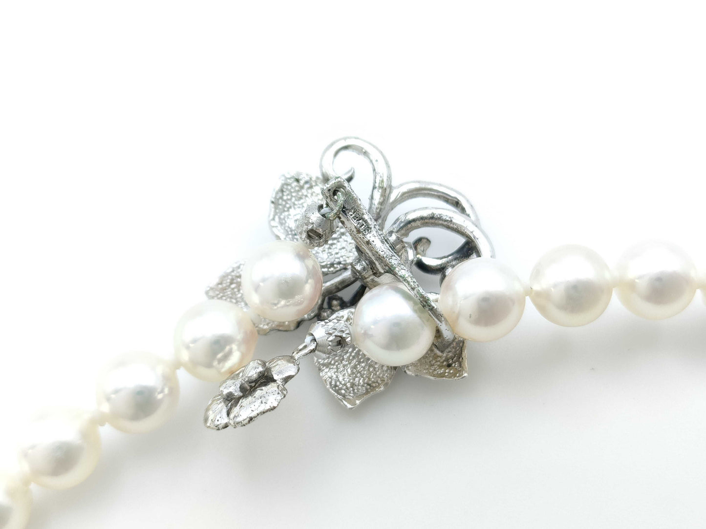 Pearl diameter: approx. 7.5-7.8mm, Sterling Silver, 45.8g, Necklace