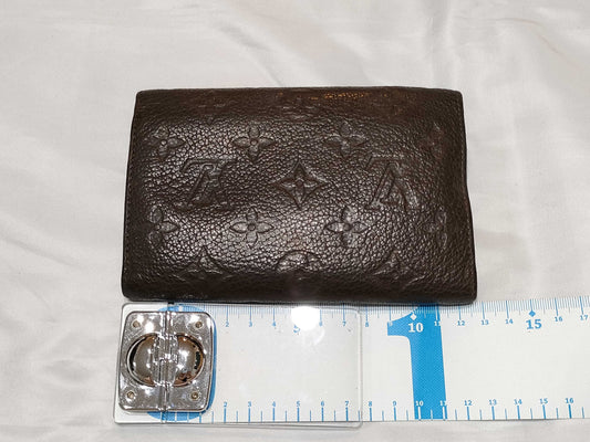 LOUIS VUITTON Monogram Empreinte Curie's Compact Brown Folding Wallet M60543