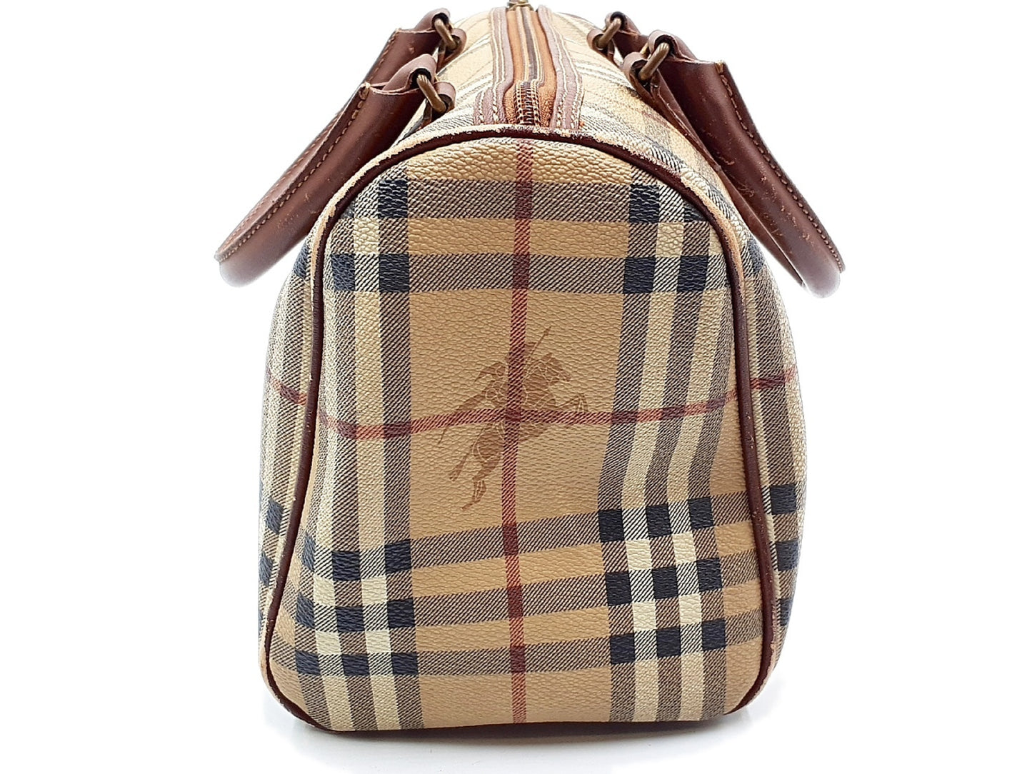 BURBERRY Nova Check Leather Handbag