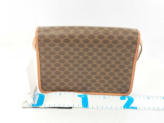 CELINE Shoulder Bag Macadam PVC Leather Brown Shoulder Bag