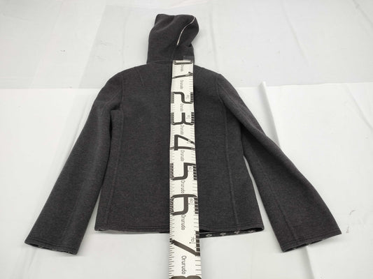 LOUIS VUITTON Wool and Silk Monogram Hoodie Black 34 Coat