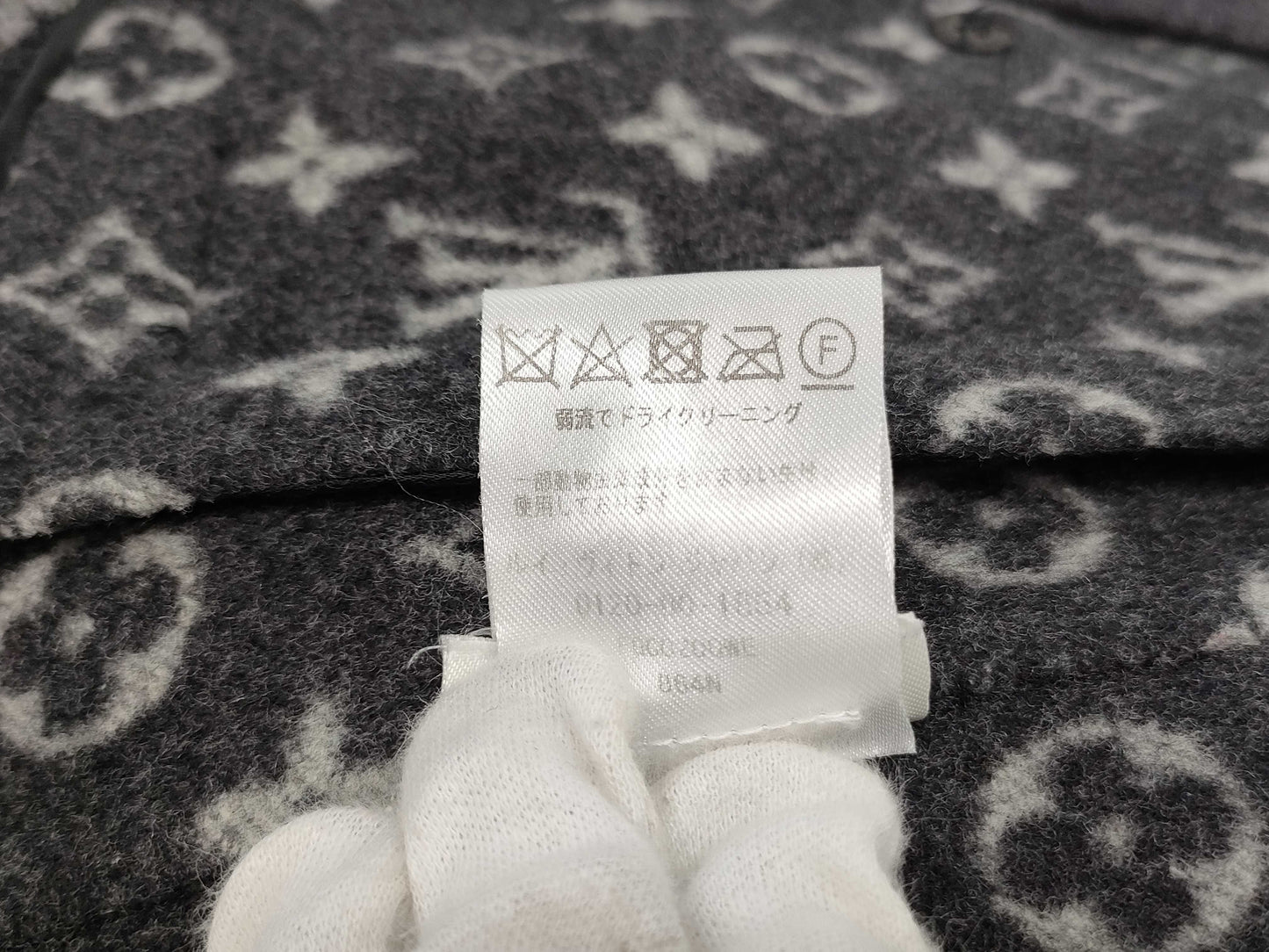 LOUIS VUITTON Wool and Silk Monogram Hoodie Black 34 Coat