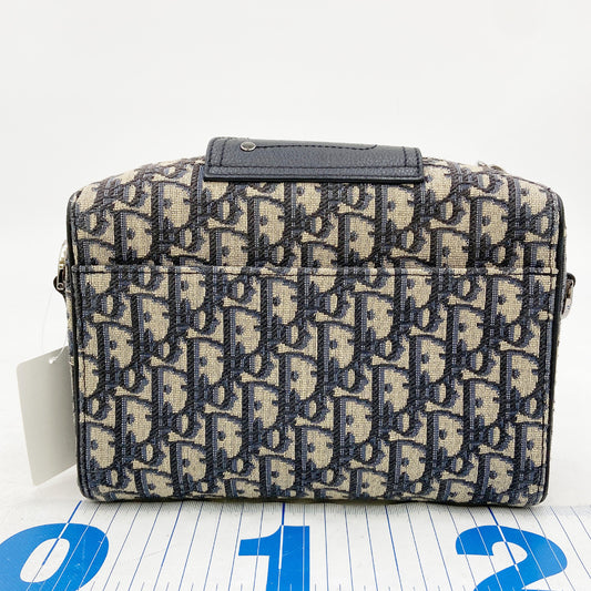 Dior Trotter Lango 22 Shoulder Bag, Oblique Canvas, Navy, 16-BO-0242, Handbag