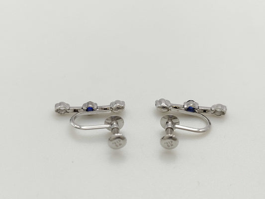 Colored Stone and Transparent Stone K14WG 1.5g Earrings