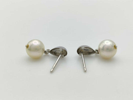 Pearl diameter approximately 7.6mm*2 PT900 2.2g Earrings