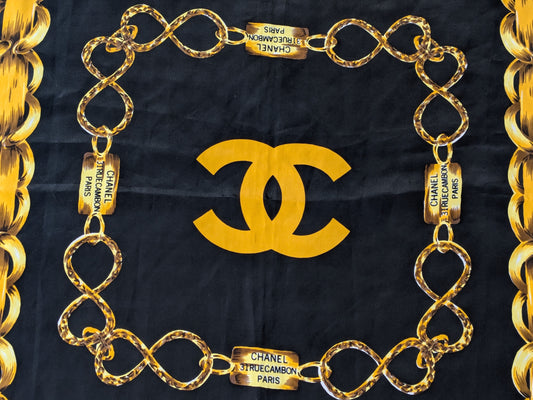 CHANEL Coco Mark Cambon Scarf, Approx. 85 x 85cm