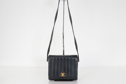 CHANEL Mademoiselle Lambskin Shoulder Bag with Mirror