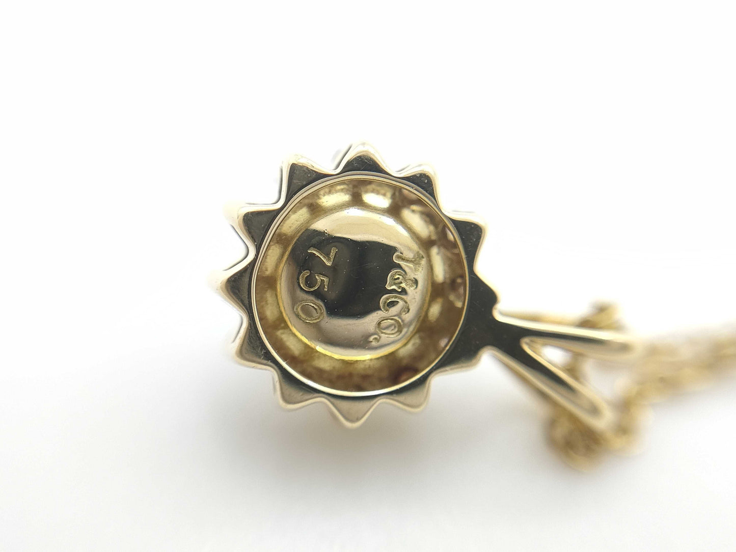 Tiffany & Co. Flower Sun Pearl Necklace, approx. 5.5mm diameter, diamond, 750 yellow gold, 3.0g