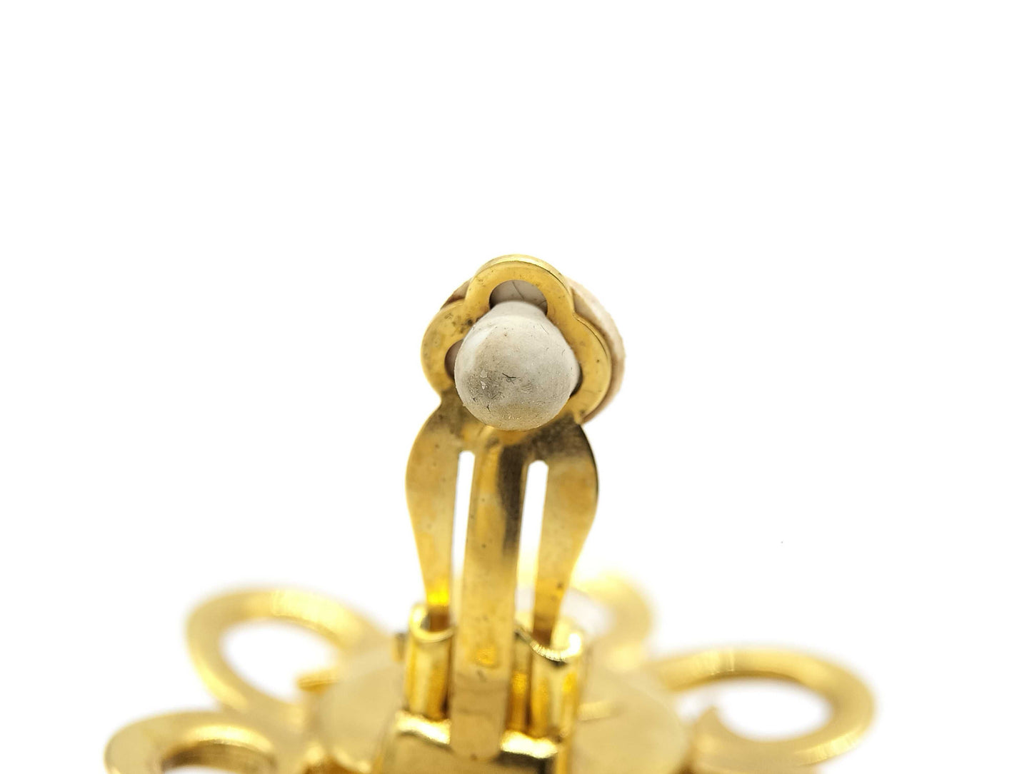 CHANEL Coco Mark Chanel Faux Pearl Coco Mark Earrings 96P Earrings