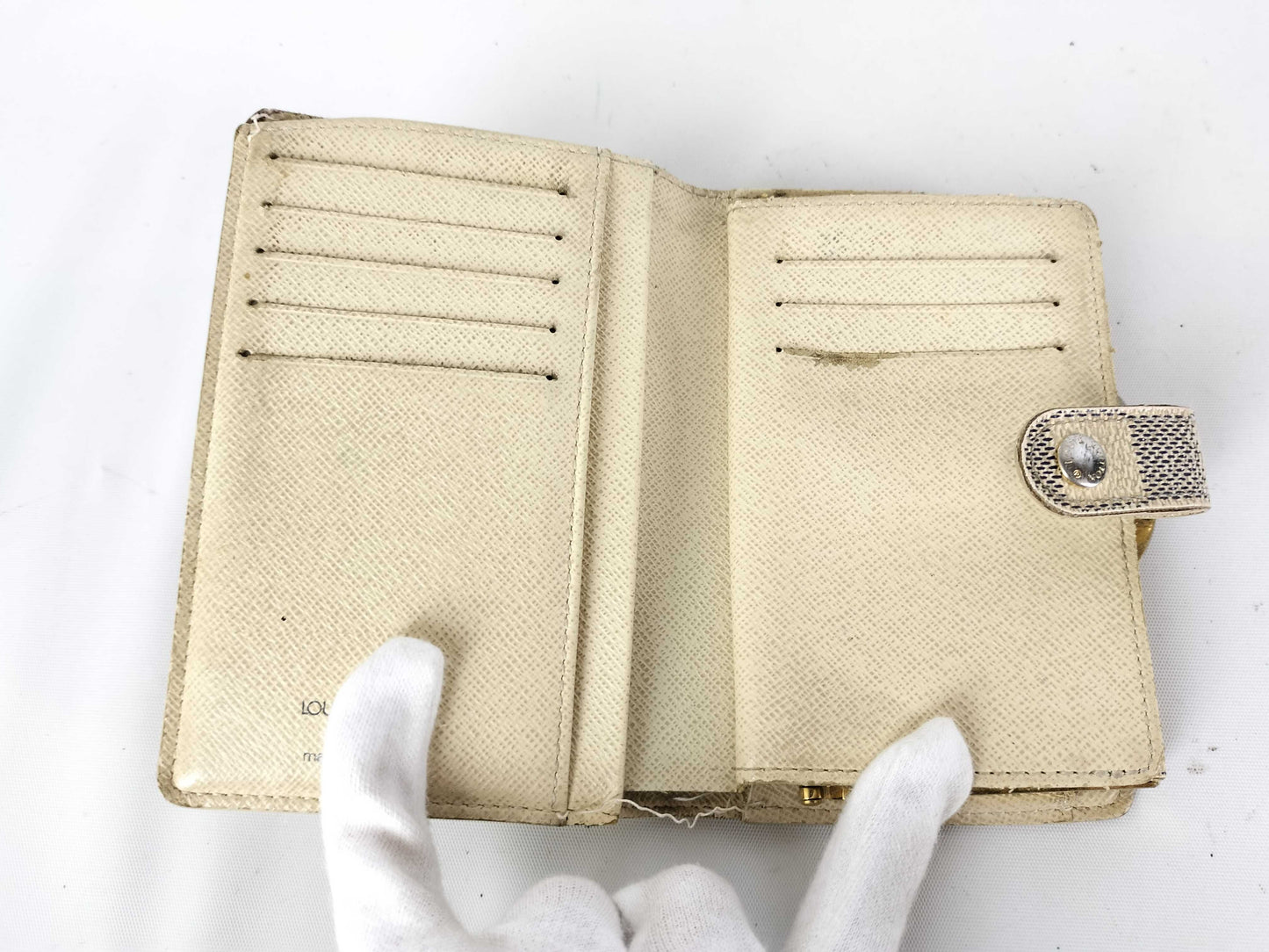 LOUIS VUITTON Damier Azur Louis Vuitton Wallet Damier Beige Portefeuille Viennois Wallet