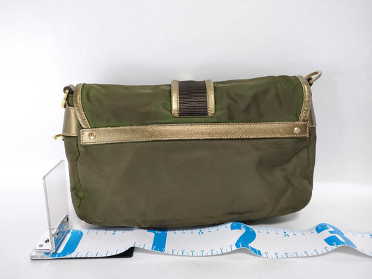 PRADA Nylon Prada Nylon Shoulder Bag Khaki Shoulder Bag