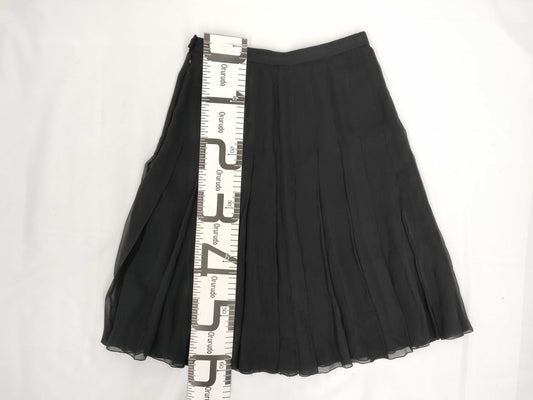 CHANEL CHANEL Black Silk Flare Skirt Size 38 Skirt