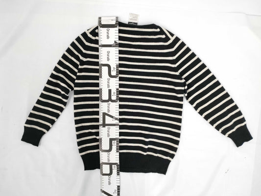 CHANEL CHANEL Long Sleeve Striped Knit Top Size 42
