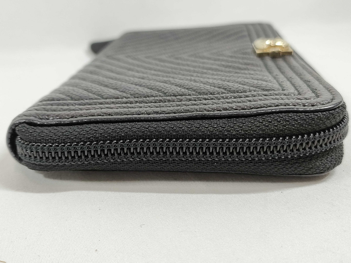CHANEL Boy Caviar Skin Black Long Wallet, 24th Series, with Seal
