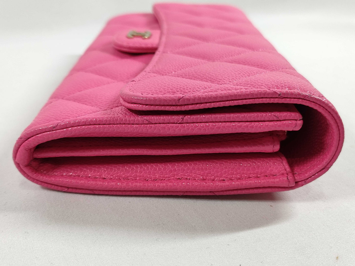 CHANEL CHANEL Matelasse Caviar Leather Long Wallet, Random Number, Pink