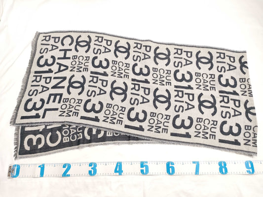 CHANEL Coco Mark Shawl 20V Cashmere and Silk Scarf