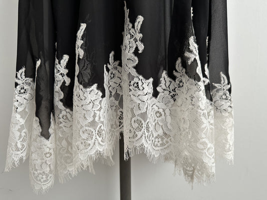 3.1 Phillip Lim Lace-Hem Dress, Black and White, Size 4, Dress