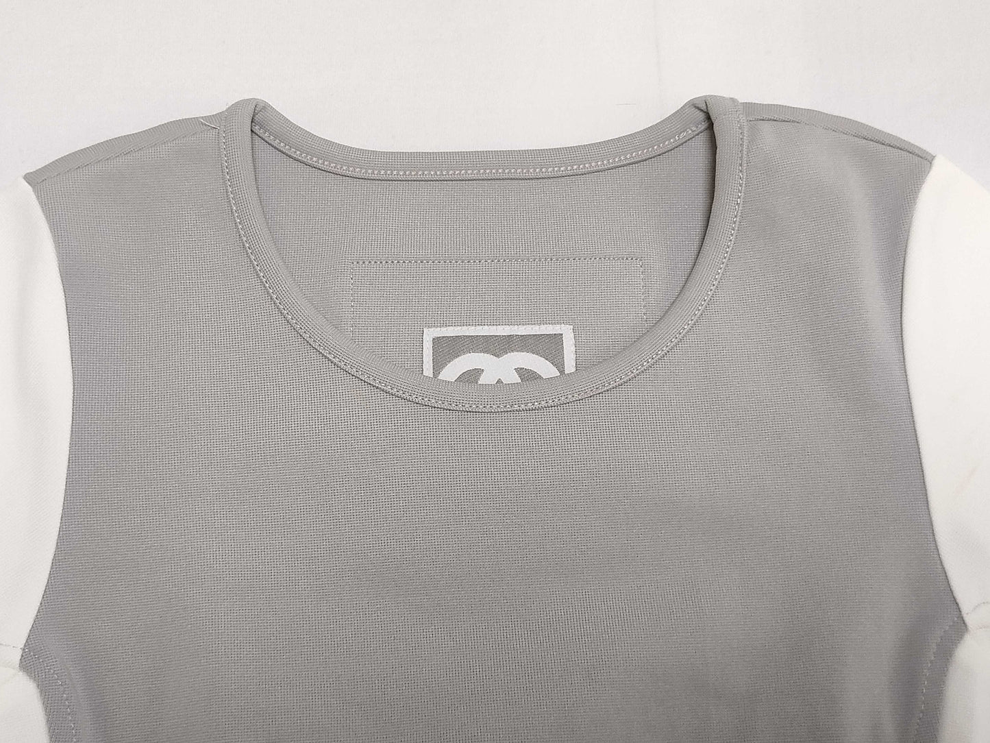 CHANEL 01P P17575V09971 Sport Line Coco Mark T-Shirt, Short Sleeve, White, Gray, Size 38