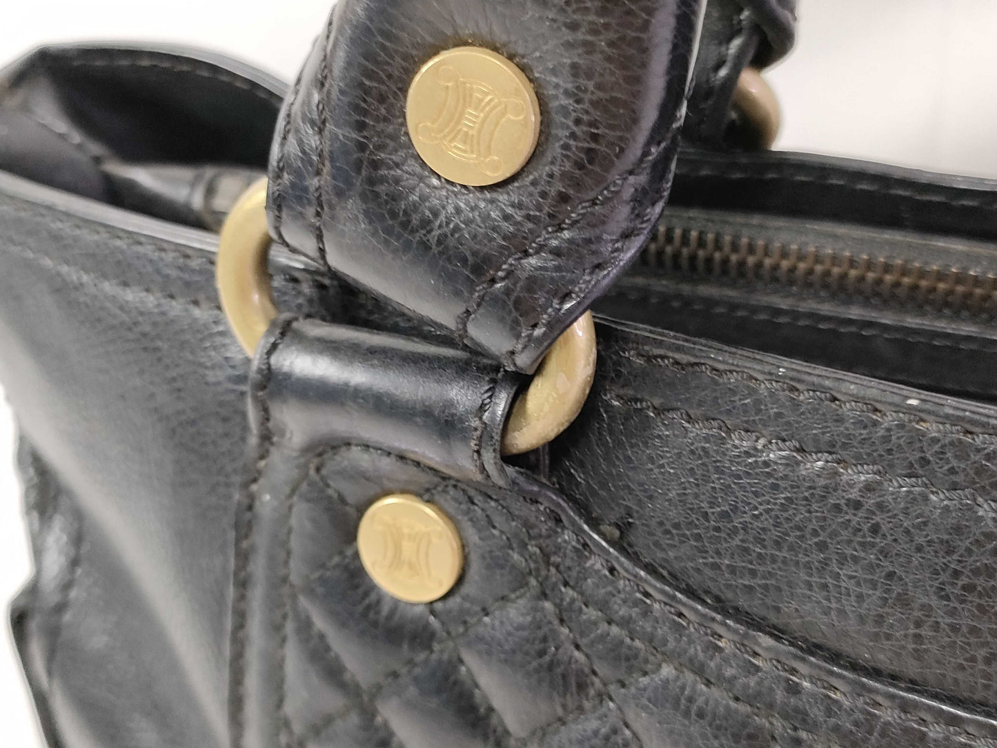 CELINE Boogie Bag Handbag Quilted Leather Black Handbag