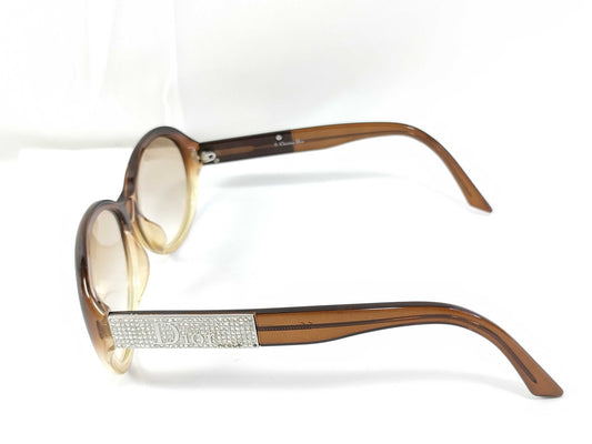 Dior Christian Dior Sunglasses DIORSUNSTRASS3F Logo Rhinestone Brown Sunglasses/Eyeglasses